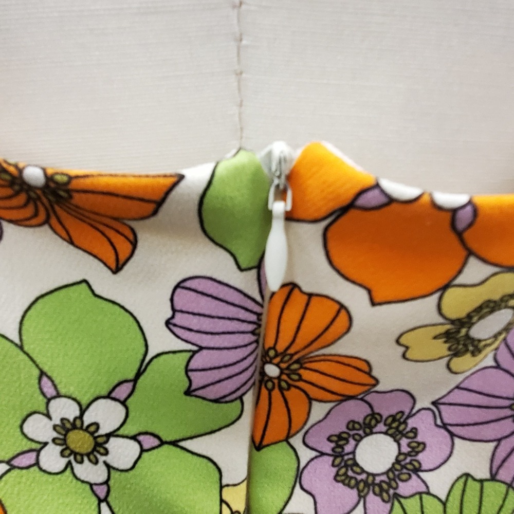 Zara Womens 70S Floral Mini Babydoll Dress Size M Sleeveless Fitted Multicolor - Picture 5 of 13